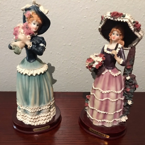 D-13). TWO Nashville LADY Figurines - Picture 1 of 2